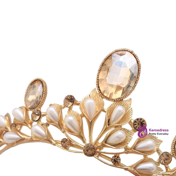 Wedding Tiara Hair Accessories Calla Shape Rhinestone