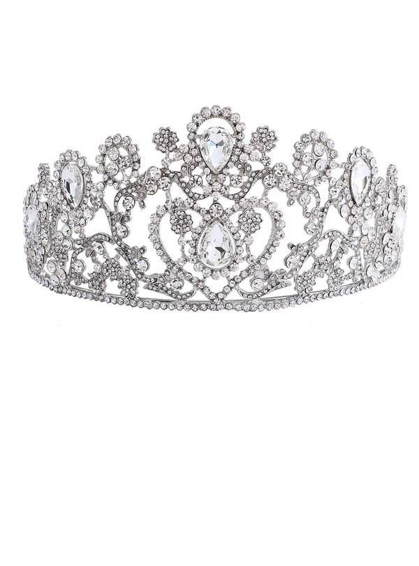 Big wedding bridal clear crystal tiara crown Adult rhinestone tiara hair