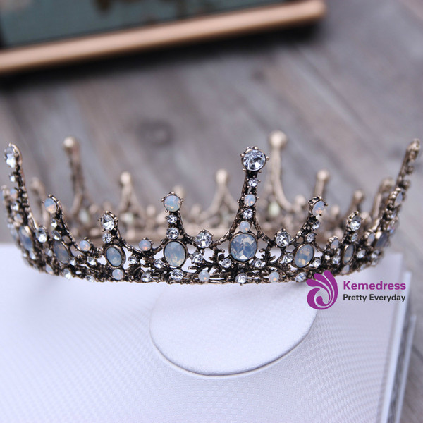 Princess Round Bridal tiara Crown Bride Women Wedding