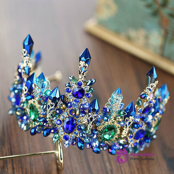 Luxury European Designs Crystal Queen Princess Tiaras Crown Rhinestone Diadem