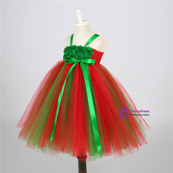 Christmas Dress Clothes Costume Baby Flower Tulle Party Dresses