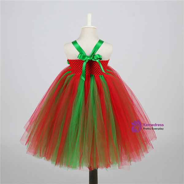 Christmas Dress Clothes Costume Baby Flower Tulle Party Dresses