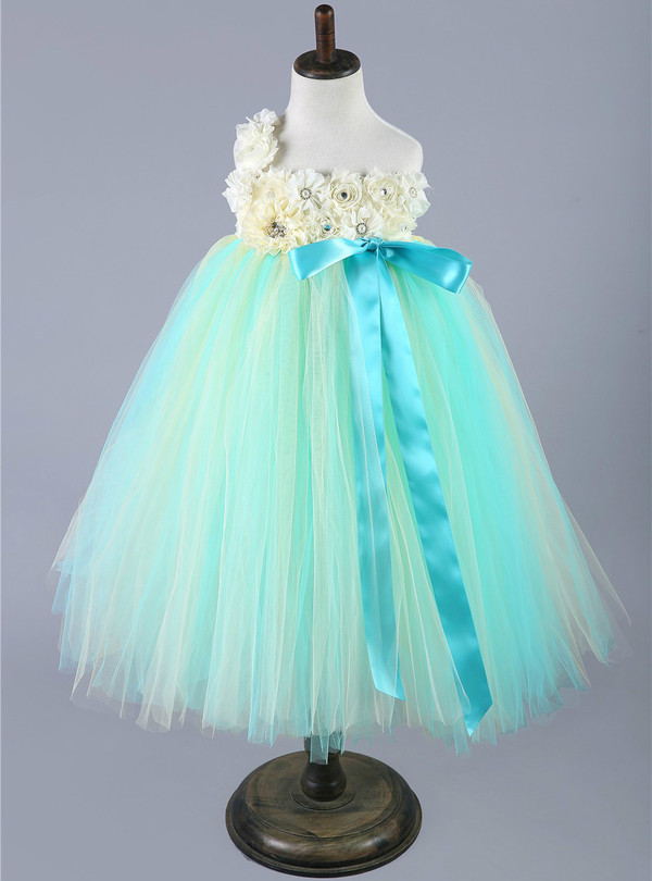 Pink Green Baby Girls Tulle Dress Children Pageant Party Wedding Birthday