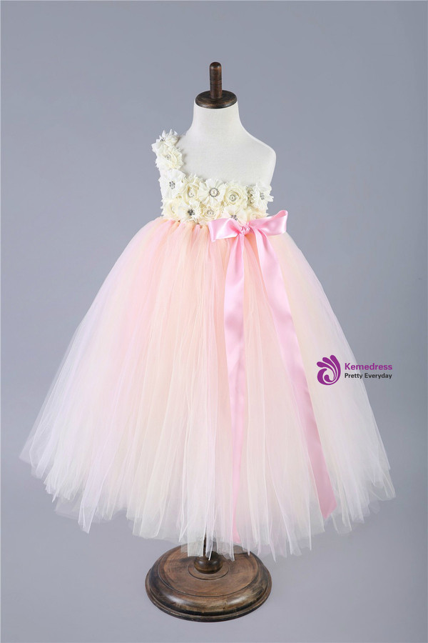 Pink Green Baby Girls Tulle Dress Children Pageant Party Wedding Birthday