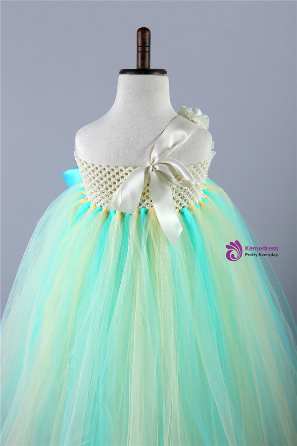 Pink Green Baby Girls Tulle Dress Children Pageant Party Wedding Birthday