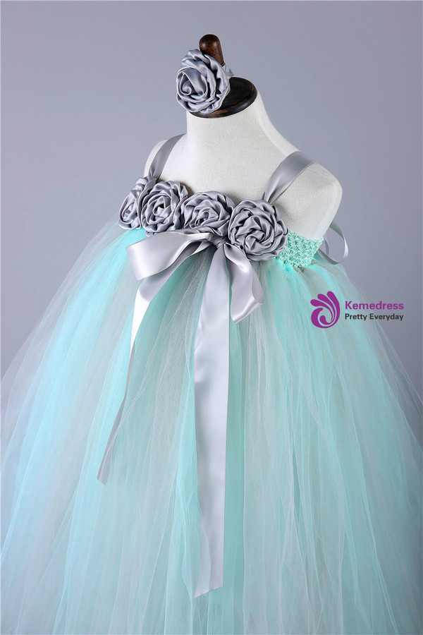Tulle Wedding Flower Girl Dress Kids Pageant Birthday Bridesmaid Party Gown Dresses