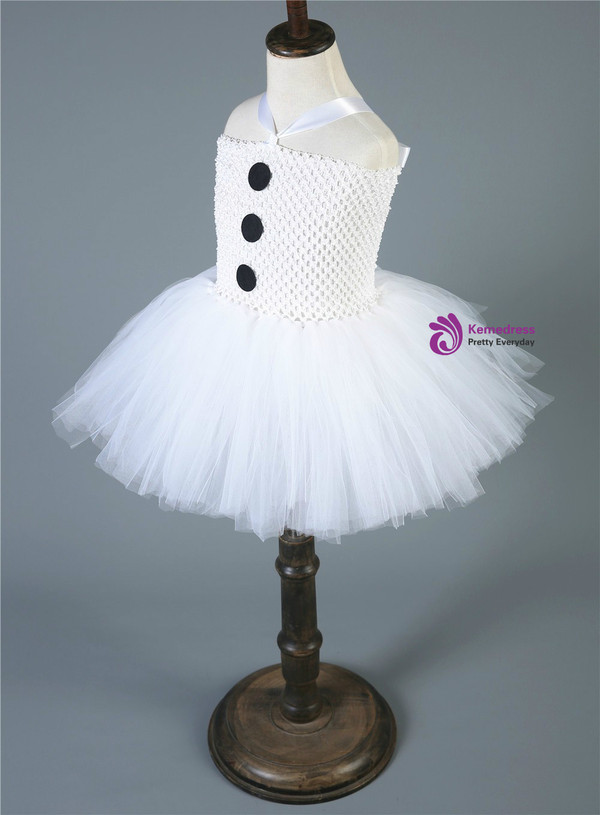 White Party Tutu Dress Snowman Tulle Princess Girl Dresses