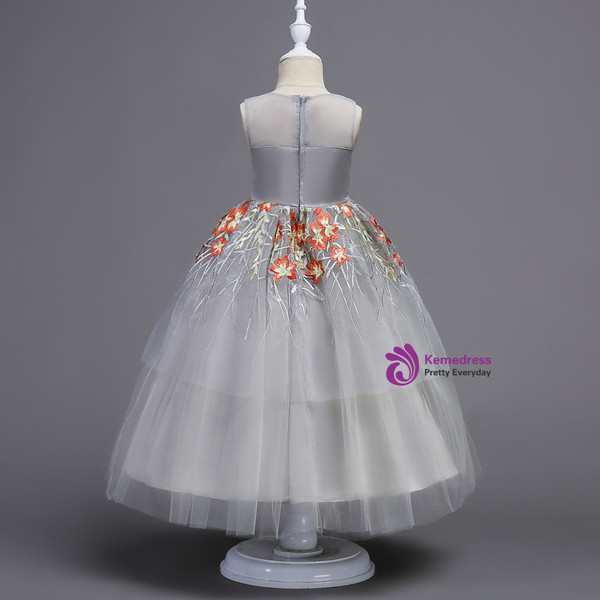 Mothers and daughter Dresses Sleeveless Pattern Flower Bow Bling Sequined