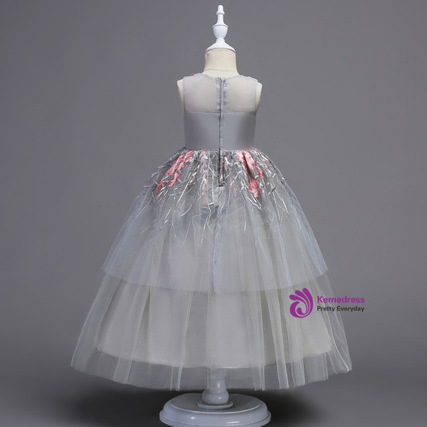 Mothers and daughter Dresses Sleeveless Pattern Flower Bow Bling Sequined