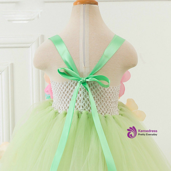 Flower Fairy Girls Handmade Tutu Dress For 2-12 Years Children Wedding Party Prom