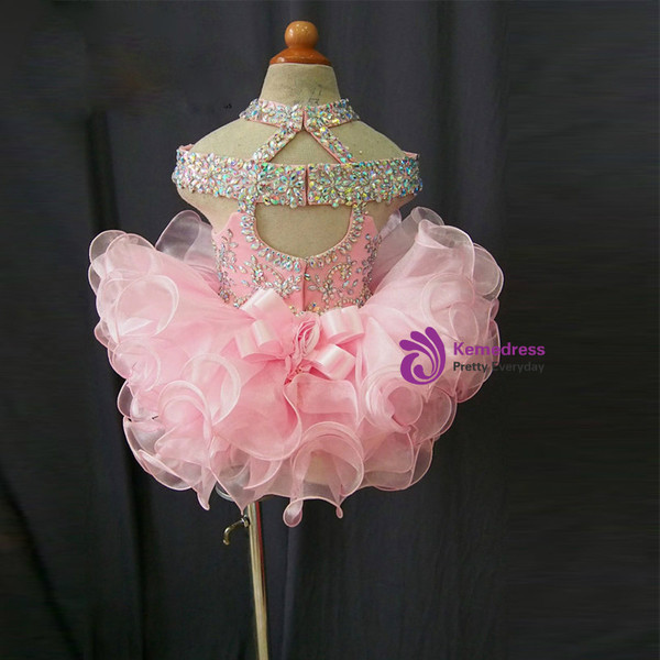 Girls Pageant Dresses 2017 Real Princess Crystals Organza Kids Prom Gown