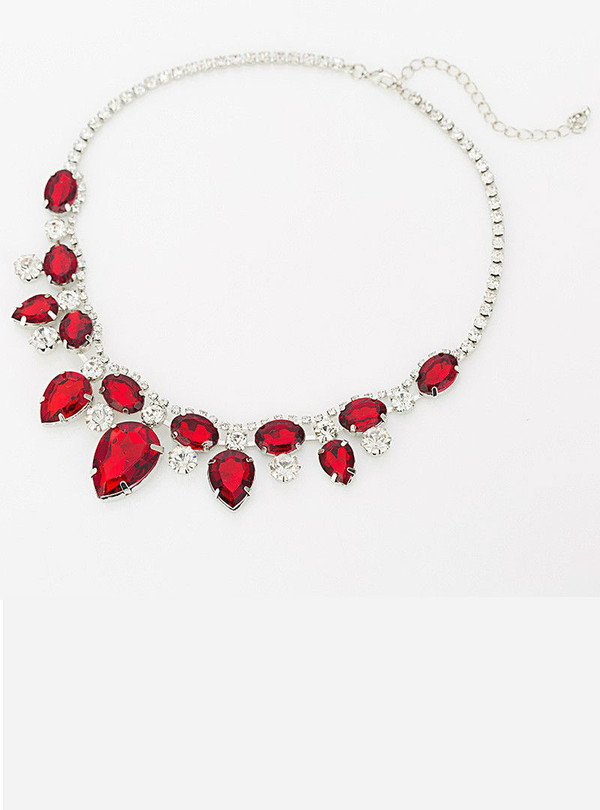 Necklace For Women Exquisite Rhinestone Pendant Necklace Fashion Collar Jewelry Red Carpet Necklace