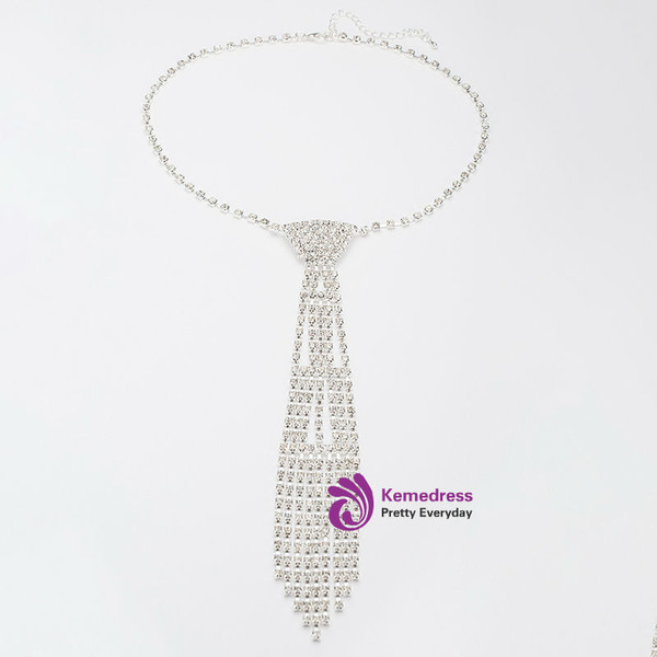 Wedding Jewelry Necklace Bride Rhinestone Tie Accessories Wedding Jewellery