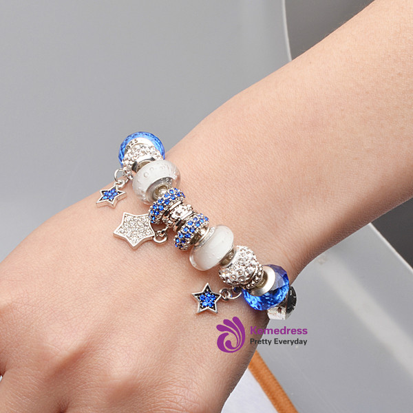Star Charm Bracelets Bangles White Natural Stone Bracelet For Women Pulseiras