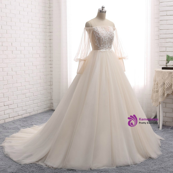 Off Shoulder Bridal Dress Applique Bridal Dress High Quality Wedding Dress