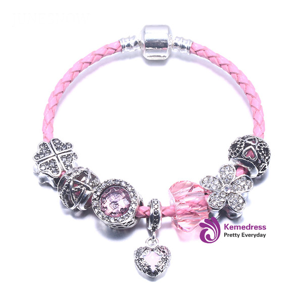 European Love Heart Charm Bracelet DIY Beads Fits Original Bracelets & bangles