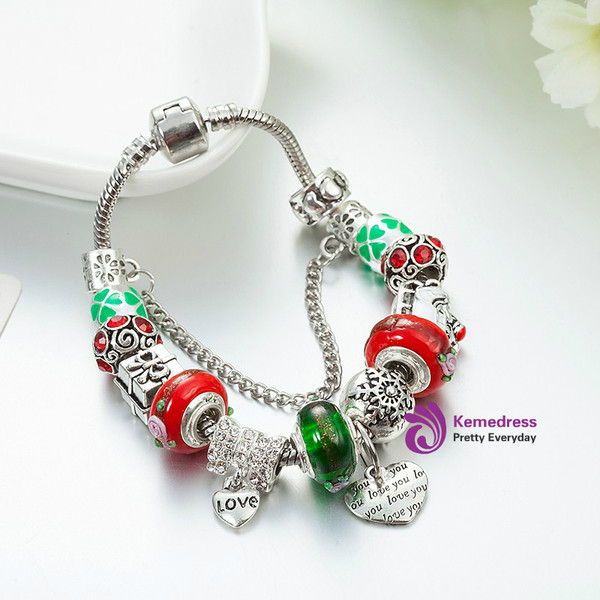 Christmas Gift European Charm Bracelets For Women 925 Silver Chain Bracelets & Bangles