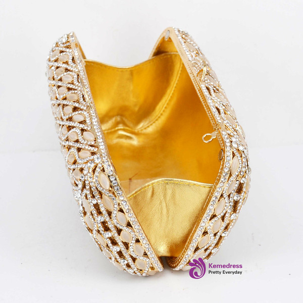 Luxury ivory Evening Bag gem Diamond Crystal women day clutch Party Purse