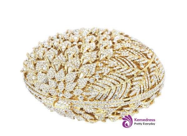 Golden Clutch bags Luxury crystal evening bags soiree pochette ladies party purse