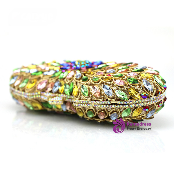 Ms. hand holding Dinner Bag with fashion diamond