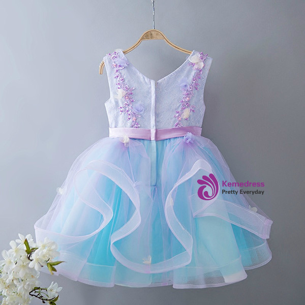 Princess Dress Blue Girl Dress Skirt Girl Birthday Dress