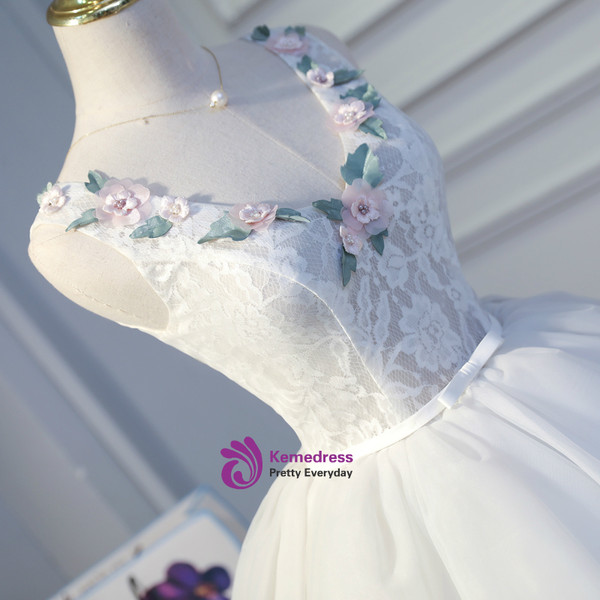 Ball Gown White Tulle Open Back homecoming Dresses