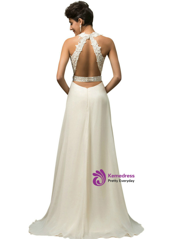 Halter Backless Fishtail High Split Korean Wedding Dresses