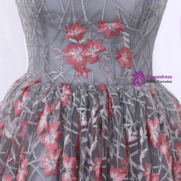 In Stock:Ship in 48 hours Gray Print Tulle Homecoming Dress