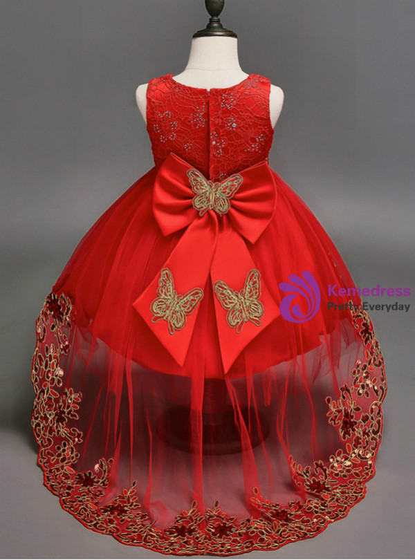In Stock:Ship in 48 hours Hi Lo Red Girl Dress