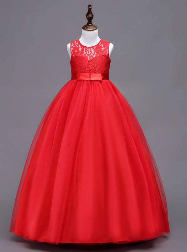 In Stock:Ship in 48 hours A-line Red Big Girl Dress
