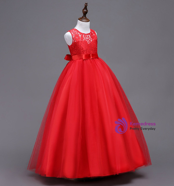 In Stock:Ship in 48 hours A-line Red Big Girl Dress