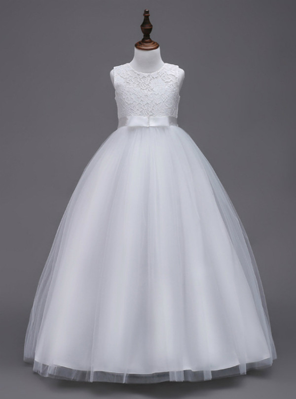 In Stock:Ship in 48 hours A-line White Big Girl Dress