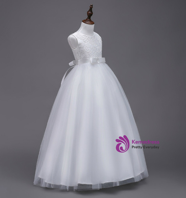 In Stock:Ship in 48 hours A-line White Big Girl Dress