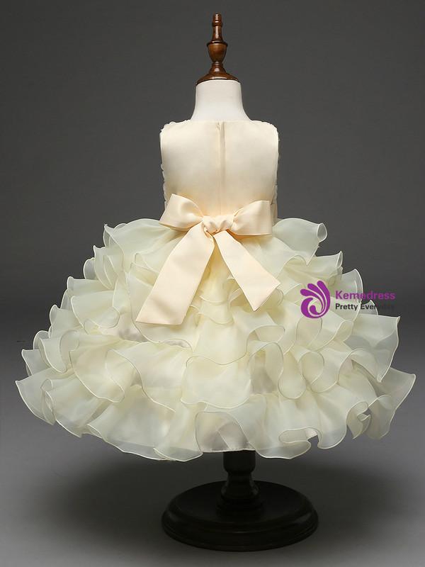In Stock:Ship in 48 hours Yellow Organza Flower Girl Dress