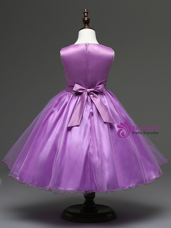 In Stock:Ship in 48 hours Purple Flower Girl Dress