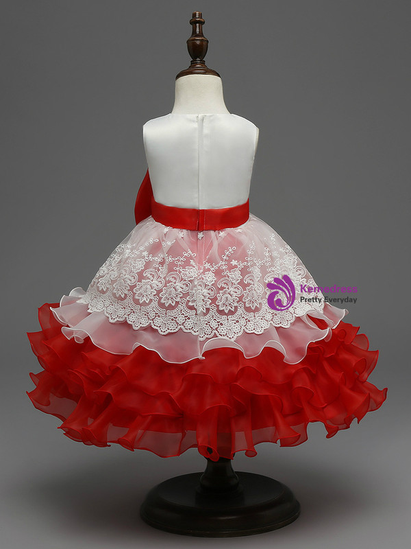 In Stock:Ship in 48 hours Red Big Bow Girl Dress