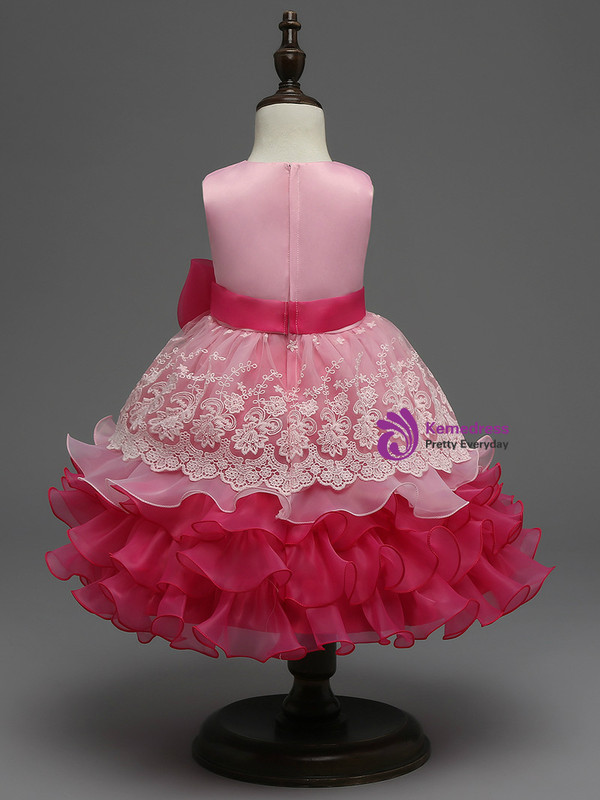 In Stock:Ship in 48 hours Pink Big Bow Girl Dress