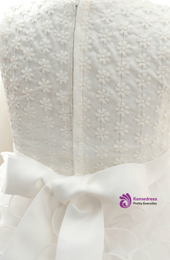 In Stock:Ship in 48 hours White Organza Girl Dress