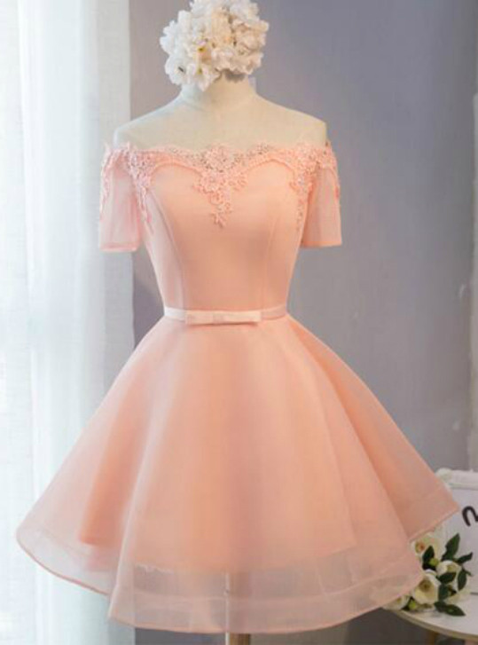 In Stock:Ship in 48 hours Orange Organza Homecoming Dress