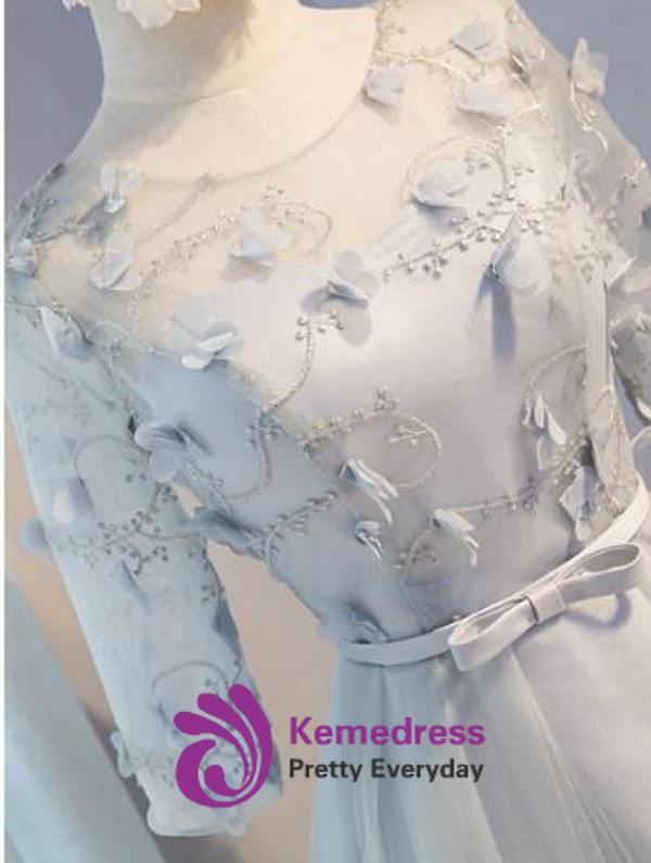 In Stock:Ship in 48 hours Gray Short Sleeve Homecoming Dress