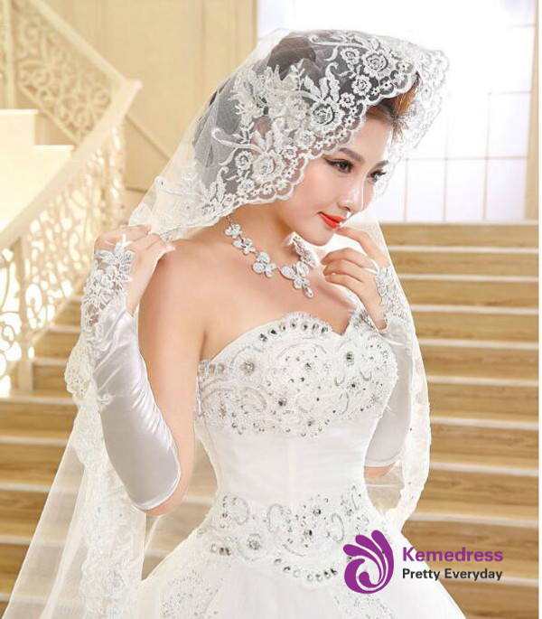 In Stock:Ship in 48 hours Ball Gown Lace Wedding Dress