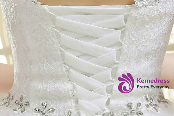 In Stock:Ship in 48 hours Ball Gown Scoop Tulle Wedding Dress