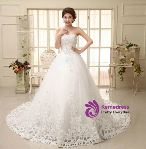 In Stock:Ship in 48 hours Ball Gown White Wedding Dress