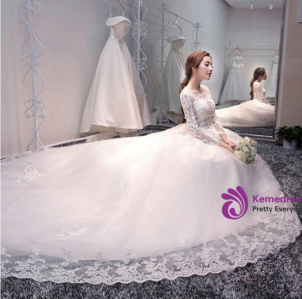 In Stock:Ship in 48 hours Long Sleeve Wedding Dress