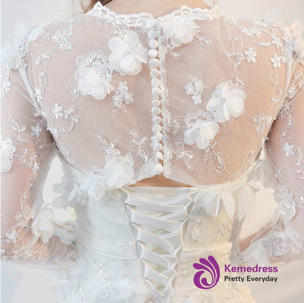 In Stock:Ship in 48 hours Long Sleeve Lace Wedding Dress