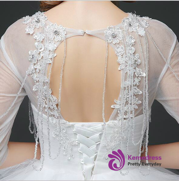 In Stock:Ship in 48 hours Ball Gown Tulle Beading Wedding Dress