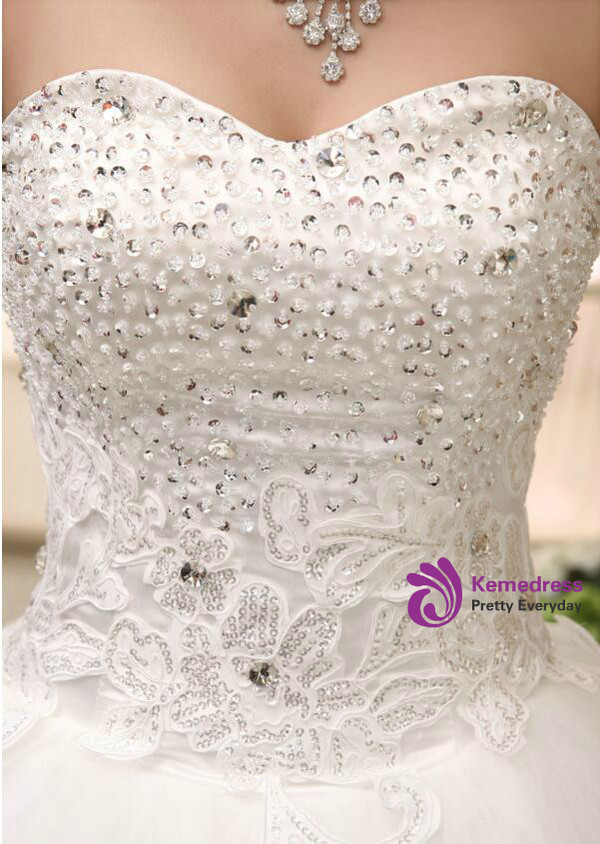 In Stock:Ship in 48 hours Sweetheart Tulle Wedding Dress