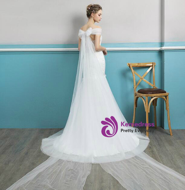 In Stock:Ship in 48 hours Off The Shoulder Mermaid Wedding Dress