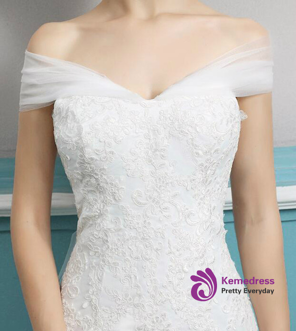 In Stock:Ship in 48 hours Off The Shoulder Mermaid Wedding Dress