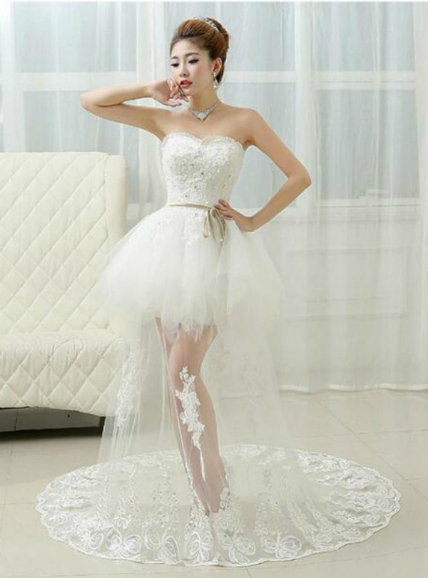 In Stock:Ship in 48 hours Sweetheart Short Wedding Dress